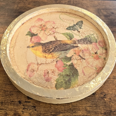 Deko Schale - Teller - Vogel in Blumen -