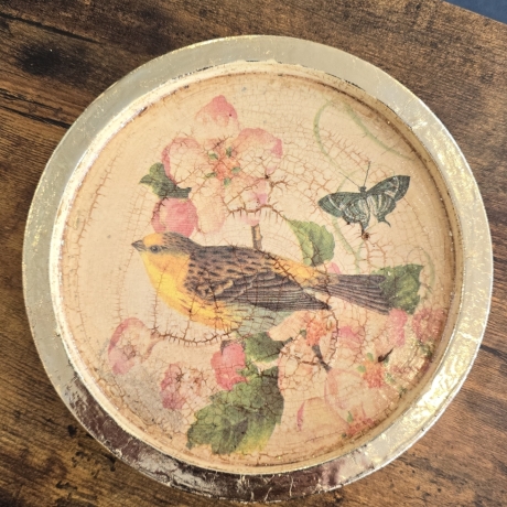 Deko Schale - Teller - Vogel in Blumen -
