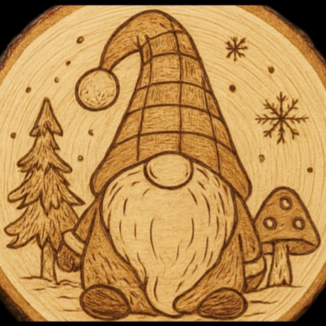 Frühstücksbrett Bambus Wichtel–handgebrannte|Geschenk Weihnachten