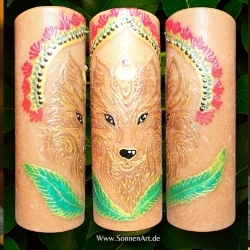 Krafttier Wolf. Selbstvertrauen . Lichtbringer Kerze Krafttier Wolf. Selbstvertrauen . Lichtbringer Kerze