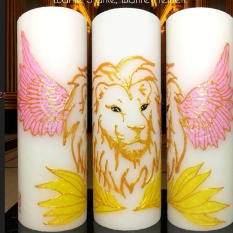 Löwenbewusstsein, Stärke und Freiheit. Lichtbringer Kerze