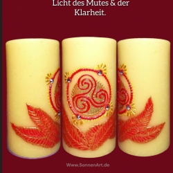 Mut, Klarheit, Triskele . Lichtbringer Kerze Mut, Klarheit, Triskele . Lichtbringer Kerze