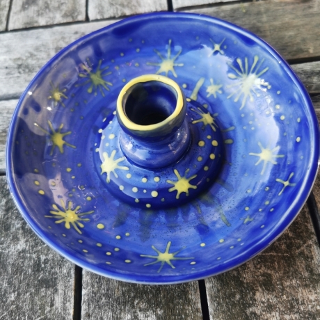 2er Set Schale &  Kerzenständer : tief verträumt& sternenklar 