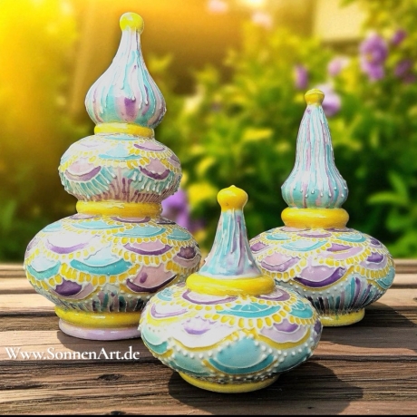 Tonskulpturen, Türmchen für Haus und Garten, Gartensteelenn