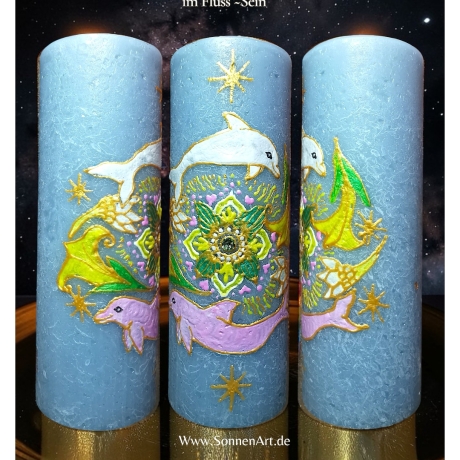 Krafttier Delfin, Lichtbringer ~Kerze