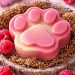 Süße vegane Duschseife „Himbeerpfötchen