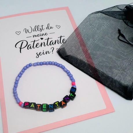 Patentante Armband mit Umschlag – Handgemacht Taufpate Taufpatin