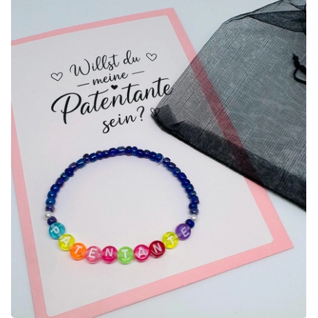 Patentante Armband mit Umschlag – Handgemacht Taufpate Taufpatin