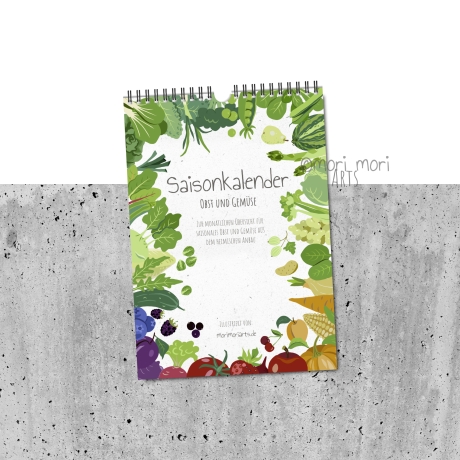 Saisonkalender Obst und Gemüse aus Deutschland, Küchenkalender A4
