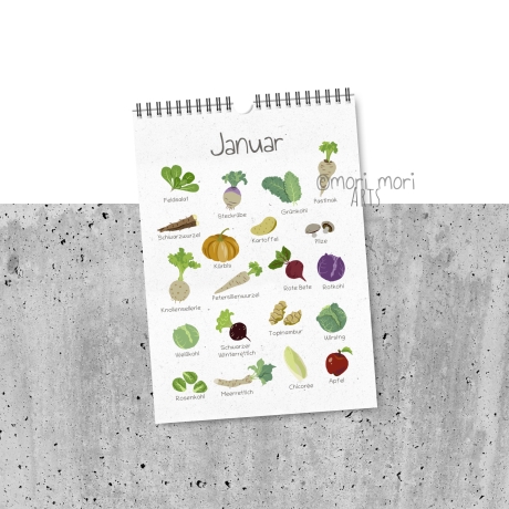 Saisonkalender Obst und Gemüse aus Deutschland, Küchenkalender A4