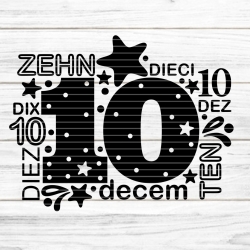 Zahl 10 Plotterdatei SVG DXF FCM