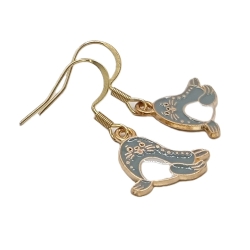 Seehund Ohrringe Emaille Edelstahl Ohrhänger