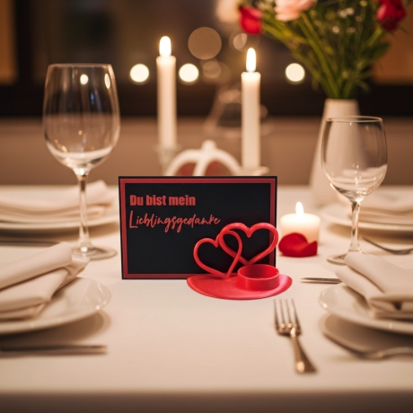 Selbststehende Karte Romantische Liebe (Teelicht)