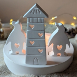 Winterabend am Meer Teelichthalter | Steckmotive zum Tauschen