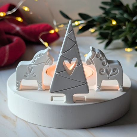 Skandi Weihnacht Teelichthalter | Dala & Tanne zum Stecken