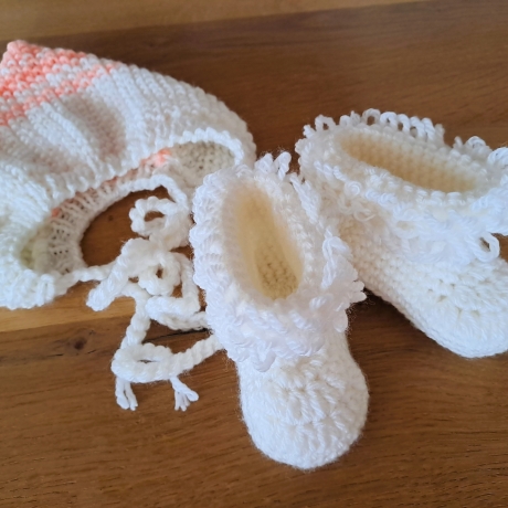 Mütze und Schuhe Baby 2er-Set Babymütze Babyschuhe