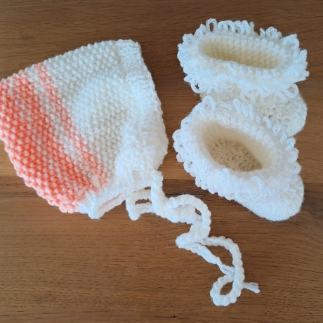 Mütze und Schuhe Baby 2er-Set Babymütze Babyschuhe
