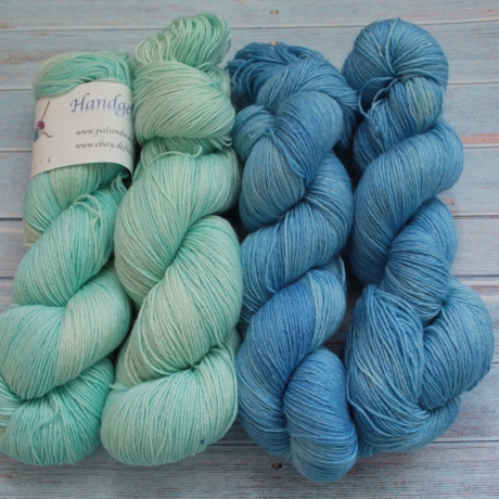 Handgefärbte plastikfreie Merino-Bambus-Baumwolle Forest Set 19/4