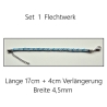 Set 1 Flechtwerk Armband, Textilschmuck, blau, 17+4cm V. für sie