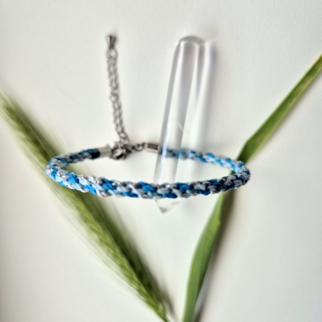 Set 1 Kumihimo Flechtarmband, Freundschaftband,Textilschmuck,blau