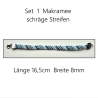 Set 1 Makramee Armband schräge Streifen,blau, Textilschmuck,  