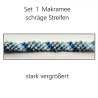 Set 1 Makramee Armband schräge Streifen,blau, Textilschmuck,  