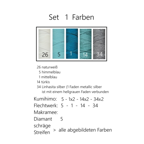 Set 1 Flechtwerk Armband, Textilschmuck, blau, 17+4cm V. für sie