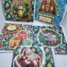 5 er Set Weihnachts Grußkarten handgefertigt 15x15 cm