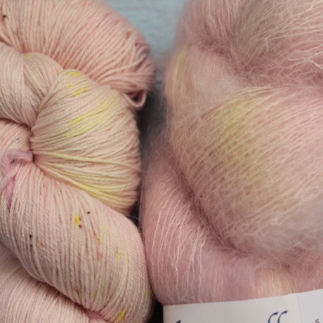 Handgefärbtes Lacegarn Merino-Seide Wien und Mohair Set 22/2