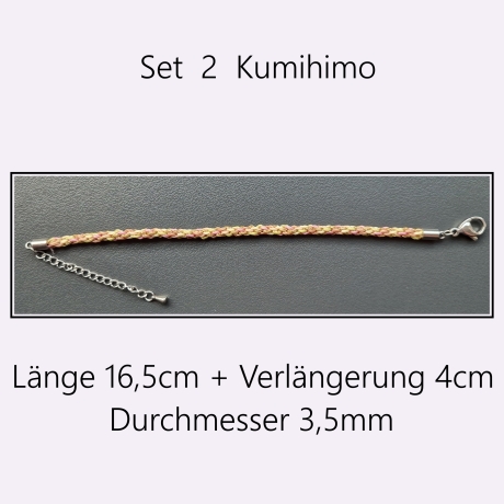 Set 2 Kumihimo Flechtarmband, Freundschaftband,Textilschmuck