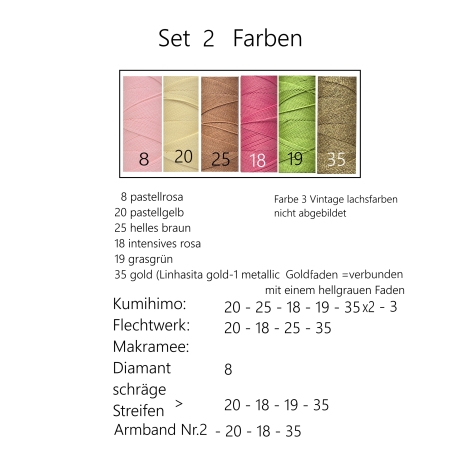Set 2 Makramee Armband schräge Streifen,mehrfarb Textilschmuck,  