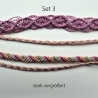 Set 3 Makramee Armband Diamant, Freundschaftsband, Textilschmuck