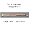 Set 4 Makramee Armband schräge Streifen, mehrfarbig,Textilschmuck