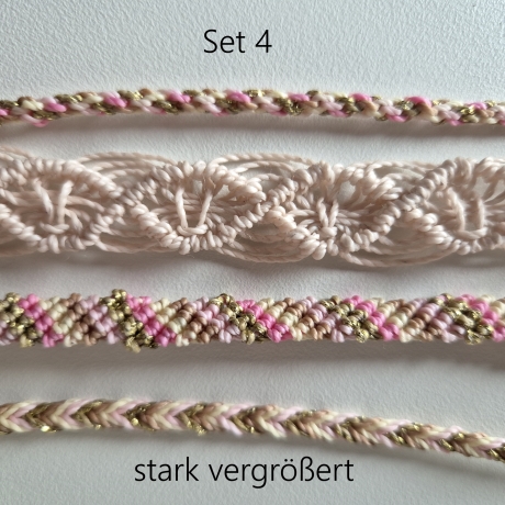 Set 4 Kumihimo Flechtarmband, Freundschaftband,Textilschmuck