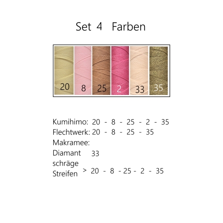 Set 4 Kumihimo Flechtarmband, Freundschaftband,Textilschmuck
