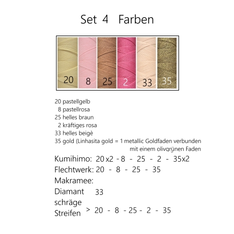 Set 4 Kumihimo Flechtarmband, Freundschaftband,Textilschmuck