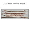 Set 4 Makramee Armband schräge Streifen, mehrfarbig,Textilschmuck