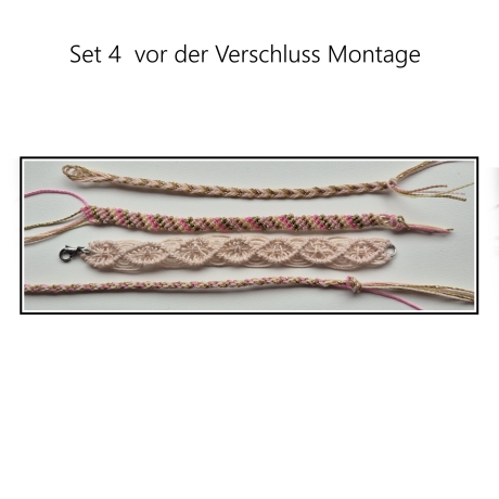 Set 4 Kumihimo Flechtarmband, Freundschaftband,Textilschmuck