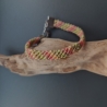 Set 5 Makramee Armband schräge Streifen, mehrfarbig,Textilschmuck