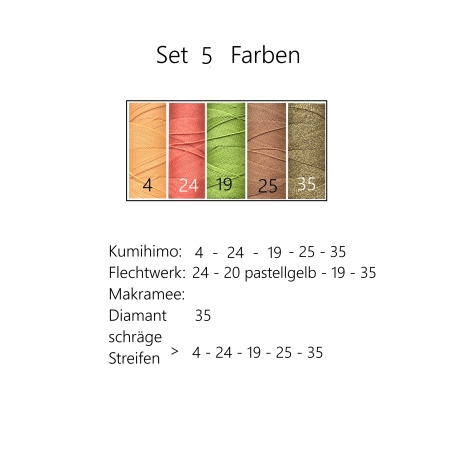 Set 5 Makramee Armband schräge Streifen, mehrfarbig,Textilschmuck