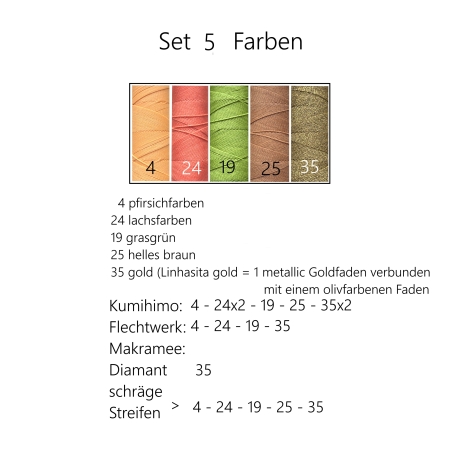 Set 5 Flechtwerk Armband, Textilschmuck, 17,5 cm Freundschaft