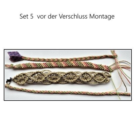 Set 5 Kumihimo Flechtarmband, Freundschaftband,Textilschmuck