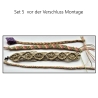 Set 5 Makramee Armband schräge Streifen, mehrfarbig,Textilschmuck