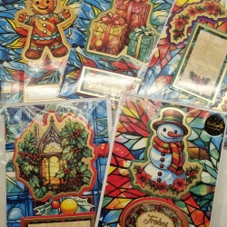 5 er Set Weihnachts Grußkarten handgefertigt 12,7 x 17,7 cm