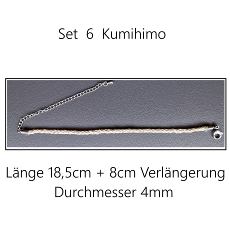 Set 6 Kumihimo Flechtarmband, Freundschaftband,Textilschmuck