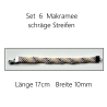Set 6 Makramee Armband schräge Streifen, mehrfarbig,Textilschmuck