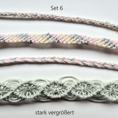 Set 6 Kumihimo Flechtarmband, Freundschaftband,Textilschmuck