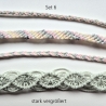 Set 6 Makramee Armband schräge Streifen, mehrfarbig,Textilschmuck
