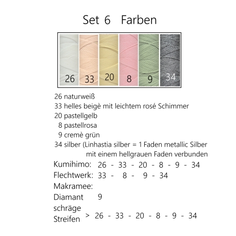 Set 6 Makramee Armband schräge Streifen, mehrfarbig,Textilschmuck
