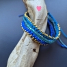 Set 8 - 2 schmale Makramee Armbänder und 1 Miyuki Delica Armband
